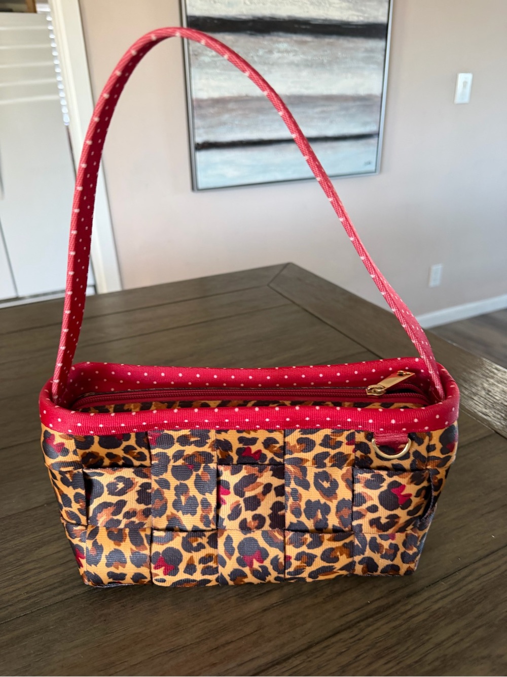 Harveys Disney Couture Leopard Seatbelt Bag Red Polka Dot Shoulder Bag Small